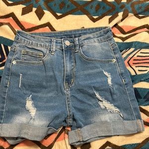 Black Jean shorts really cute but too big on me